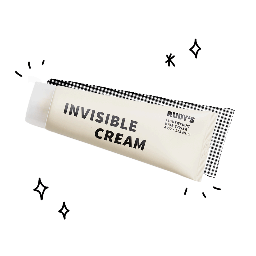 Photo Rudy's Invisible cream with doodles around it.