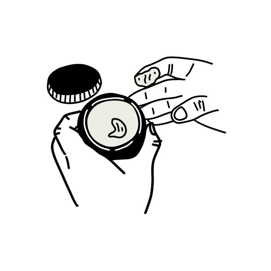 Illustration of hands scooping pomade
