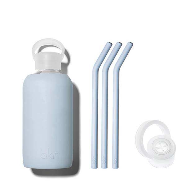bkr Sip Kit: Silicone Straw + Cap + Glass Water Bottle: 16oz SAWYER SIP KIT 500ML (16 OZ)