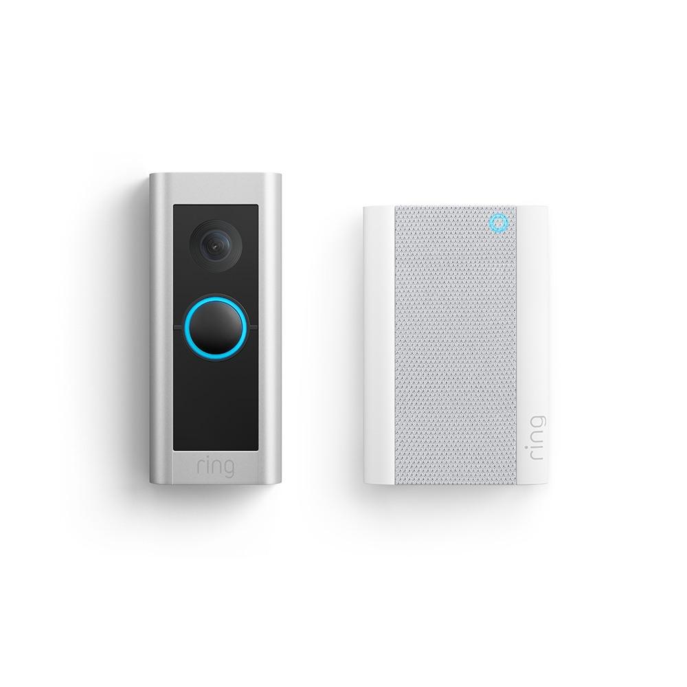 Wired Video Doorbell Pro Plug-in with Chime Pro (Formerly Video Doorbell Pro 2 with Plug-in Adapter + Chime Pro) - Satin Nickel:Video Doorbell Pro 2 + Chime Pro