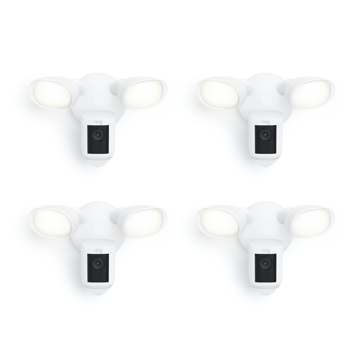 4-Pack Floodlight Cam Wired Pro - White:4-Pack Floodlight Cam Wired Pro