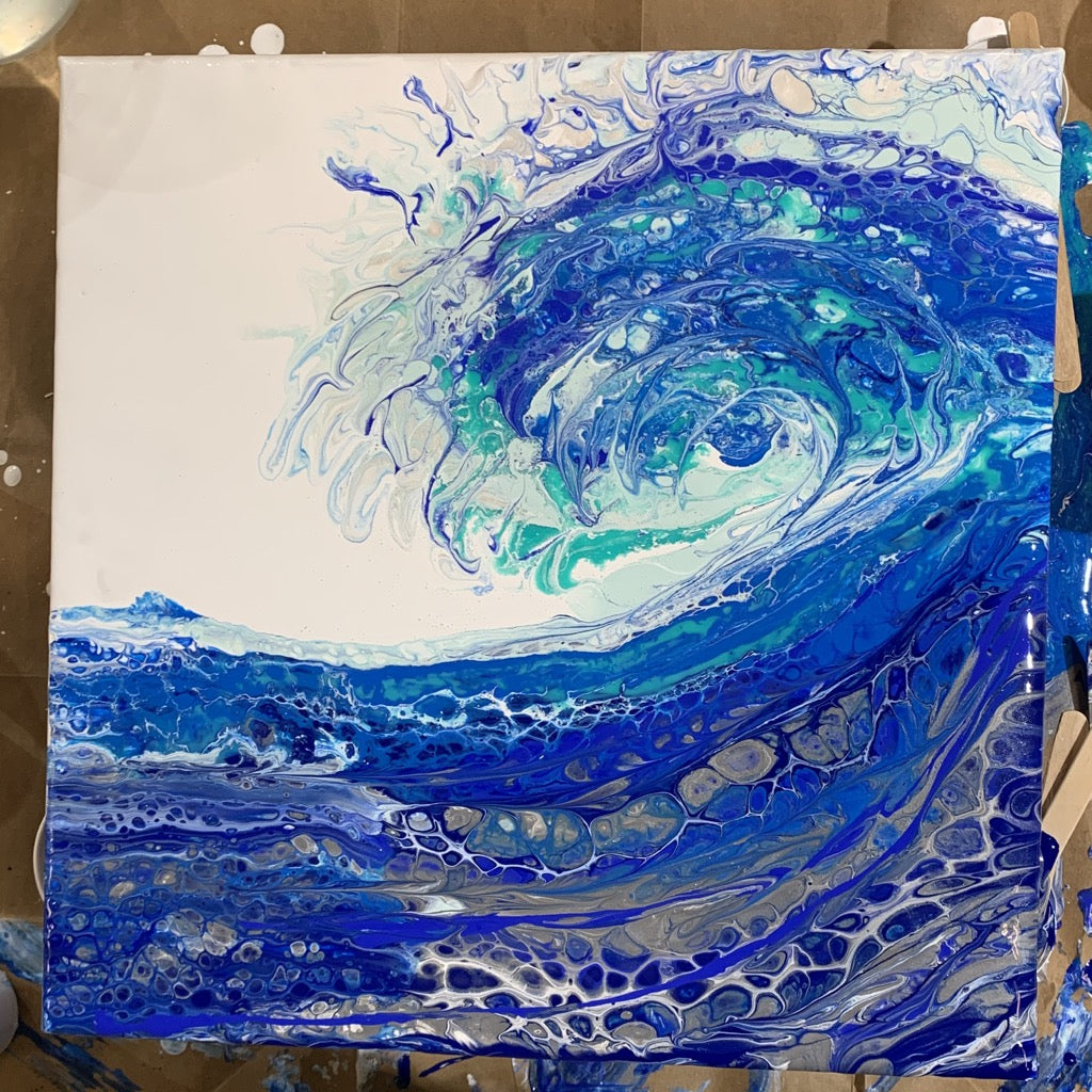 abstract colorful wave on painting