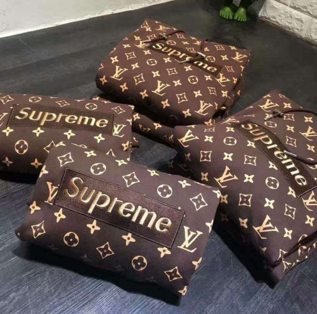 supreme x louis vuitton hoodie black