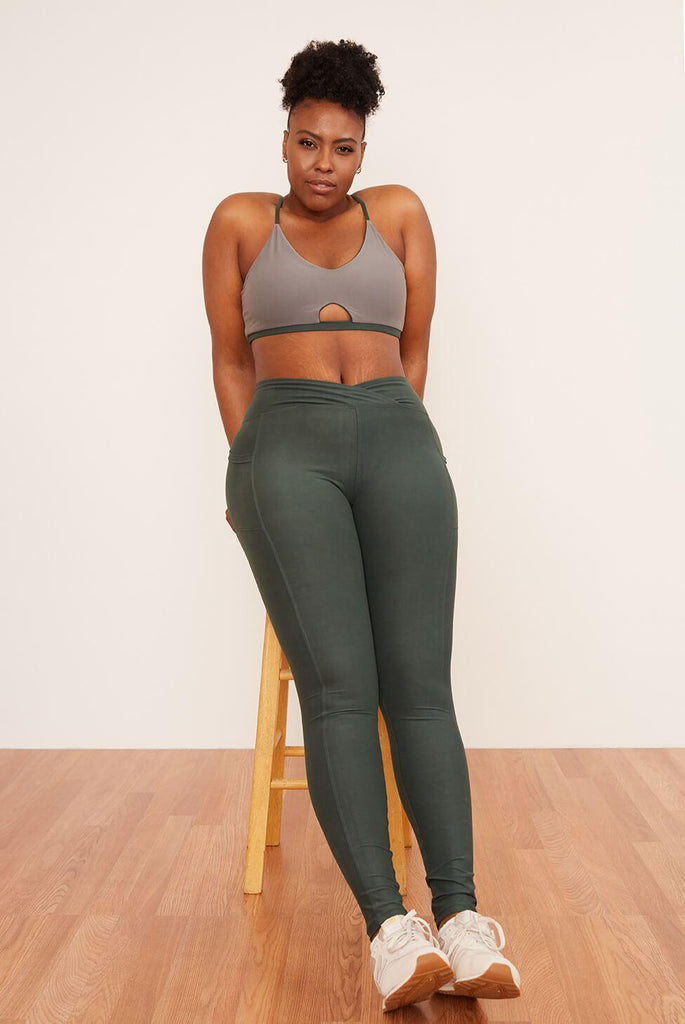 Wolven Thyme Crossover Pocket Legging