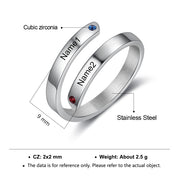 Stainless Steel Opening Name Ring