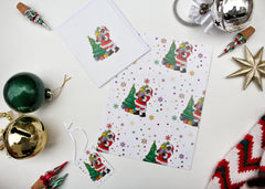 Black Santa & Mrs. Claus with Wreath Wrapping Paper Roll