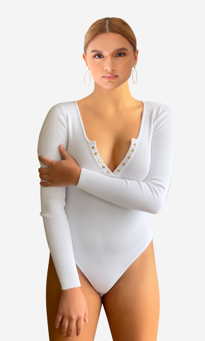 Office Lady Bodycon White Bridal Bodysuit Long Sleeve With Long Sleeves And  Turn Down Collar Womens Long Sleeved OL Suit Blouse XL From B121144507,  $14.7