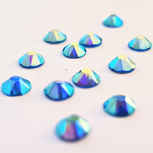 AAA+ Glitz It GLUE ON  Flatbacks Crystals: Capri Blue AB