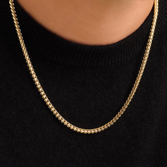 Solid Gold Franco Chain - 3mm - Men's 14k Gold Chain - JAXXON