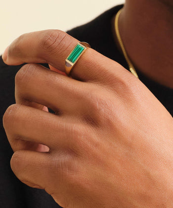 Picture of Beveled Malachite Signet Ring