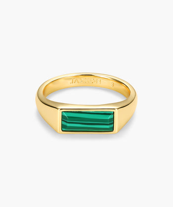 Picture of Beveled Malachite Signet Ring