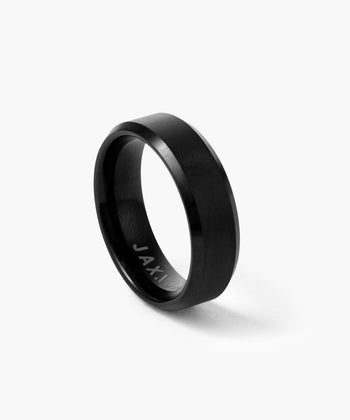 Beveled Tungsten Band - Black