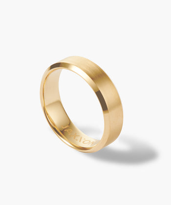 Beveled Tungsten Band - Gold