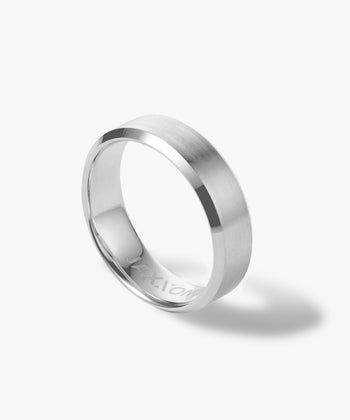 Beveled Tungsten Band - Silver