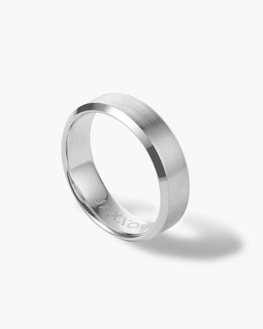 Beveled Tungsten Band - Silver - Image 1/2