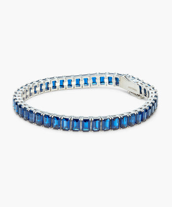 Picture of Blue Emerald Cut Tennis Bracelet