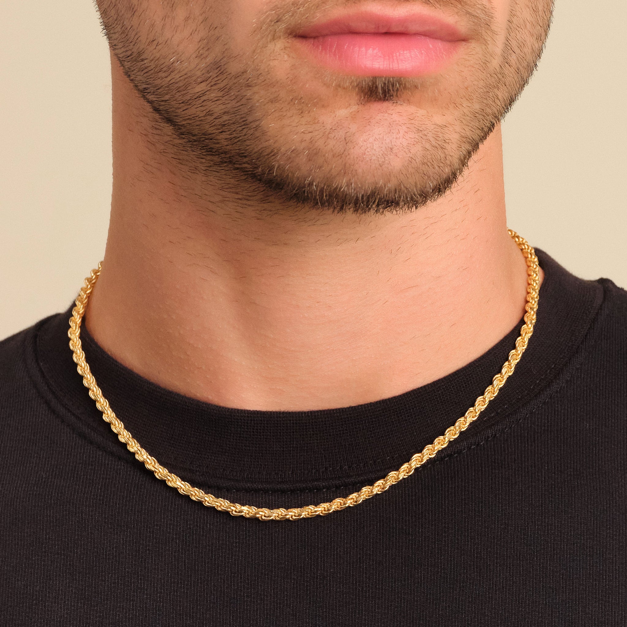 18K Gold Plated Twisted Rope Chain Necklace Stainless Steel Chain Choker  Necklace Men Women 3mm Chains Necklace - China Necklace and Stainless Steel  Necklace price | Made-in-China.com