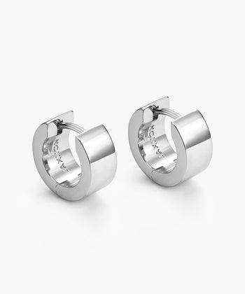 Picture of Chunkie Huggie Earrings - Silver