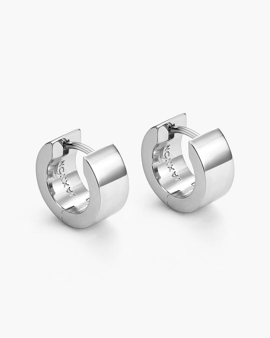 Chunkie Huggie Earrings - Silver - Image 1/2