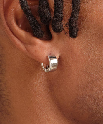 Chunkie Huggie Earrings - Silver