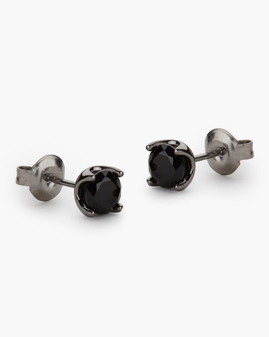 Classic Stud Earrings - Black - Image 1/2