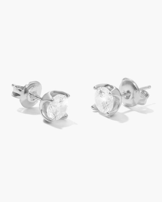 Women's Classic Stud Earrings - Silver - Image 1/2