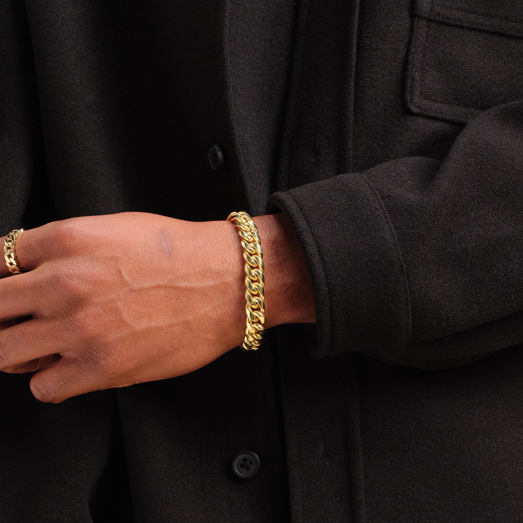 Classic Cuff Bracelet - Men's Gold Cuff - JAXXON