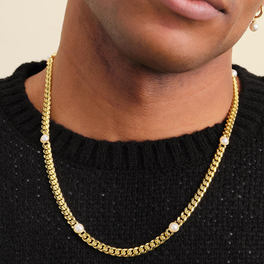 Cuban Link Pearl Inset Chain - Image 2/2