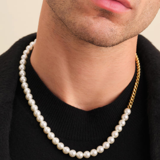 Cuban Link Pearl Necklace - 8mm - Image 2/2