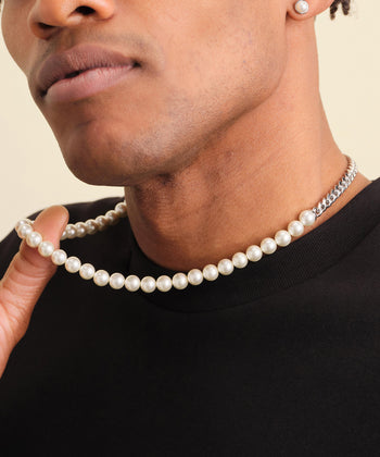 Picture of Cuban Link Pearl Necklace - 8mm