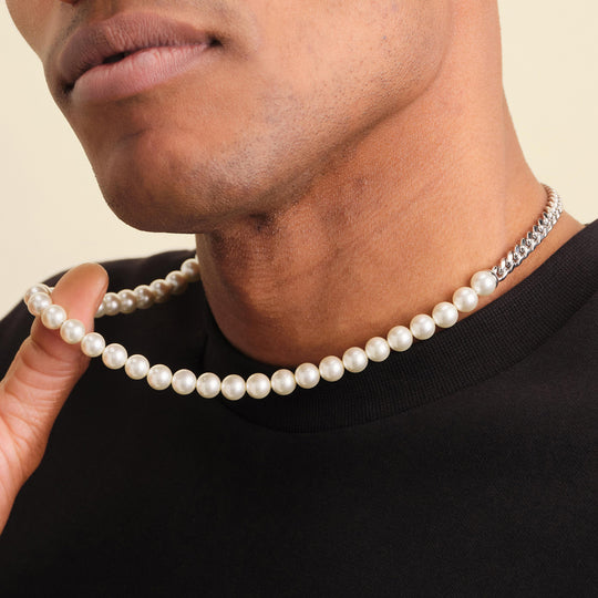 Cuban Link Pearl Necklace - 8mm - Image 2/2