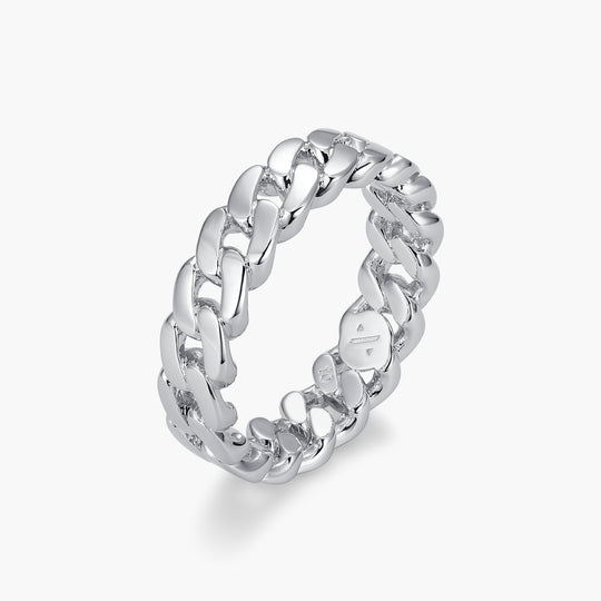 Sterling Silver Modern Chain Ring | Melt Jewellery