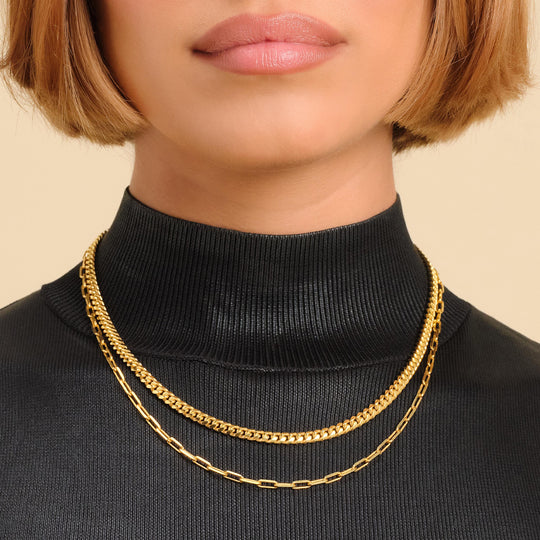 Women's Cuban Link + Paperclip Chain Stack - Image 3/7