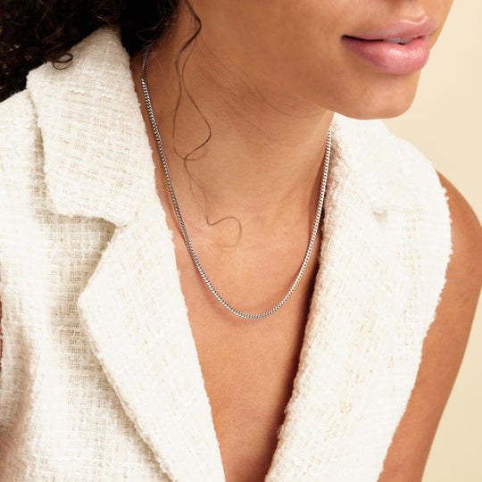 Authentic Pandora Silver Classic Cable Chain Necklace 60cm Adjustable | eBay