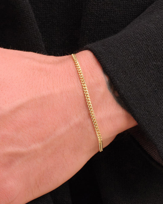 Solid Gold Cuban Link Bracelet - 2.5mm - Image 2/2