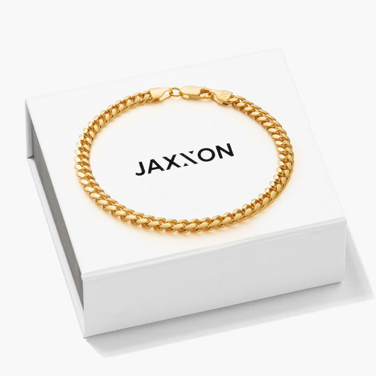 JAXXON 3mm Cuban Link Gold Bracelet | 6.5/7.5