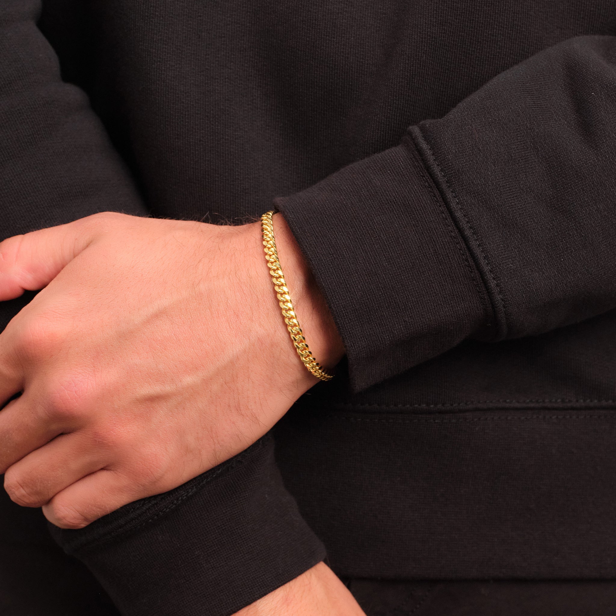 JAXXON 3mm Cuban Link Gold Bracelet | 6.5/7.5