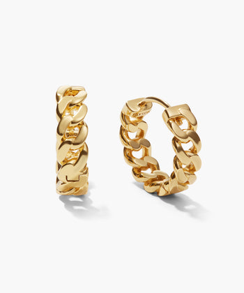 Women's Cuban Link Earrings - Gold