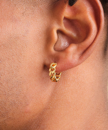 Picture of Cuban Link Earrings - Gold