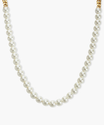 Picture of Cuban Link Pearl Necklace - 8mm