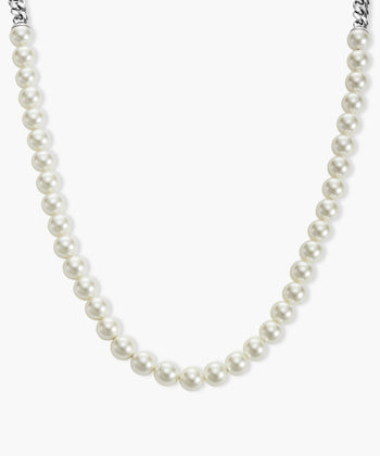 Cuban Link Pearl Necklace - 8mm