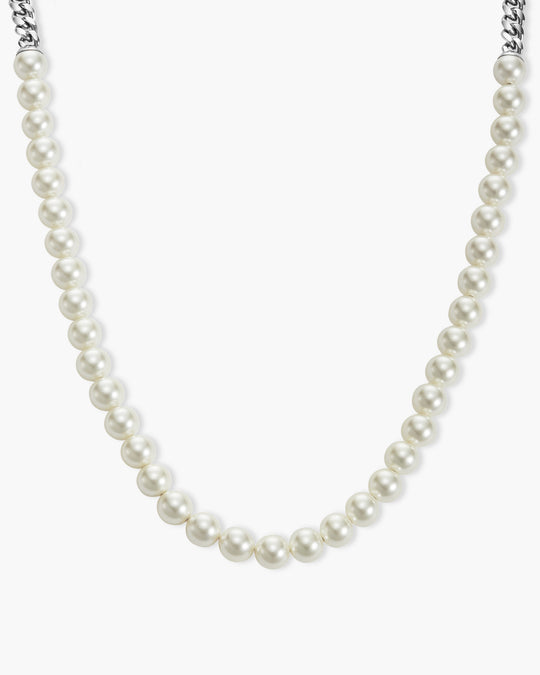 Cuban Link Pearl Necklace  8mm - Image 1/7