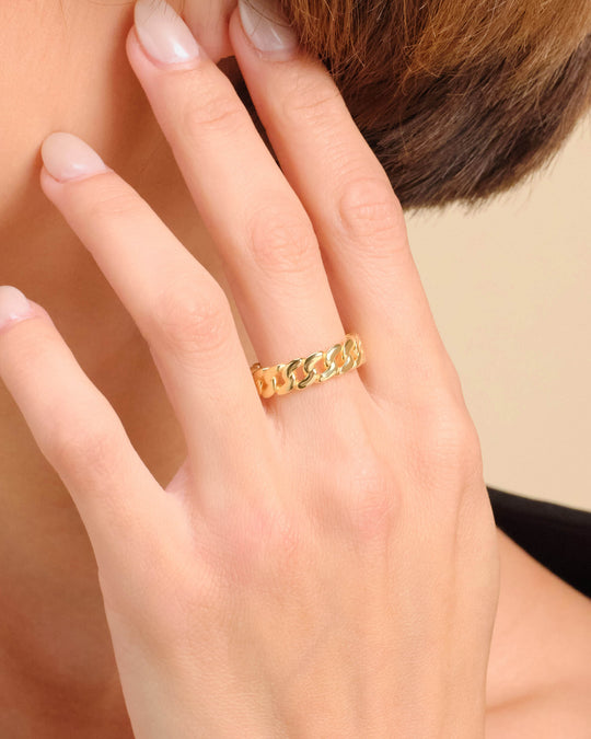 Women's Cuban Link Ring - Gold - Image 2/2