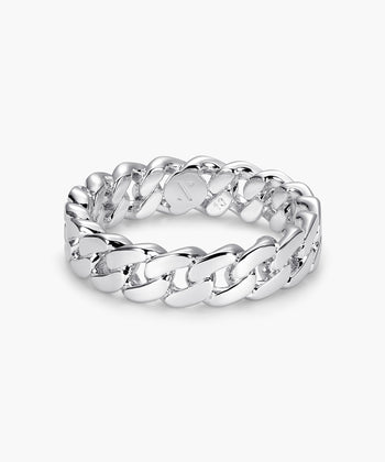 Women's Cuban Link Ring - Silver