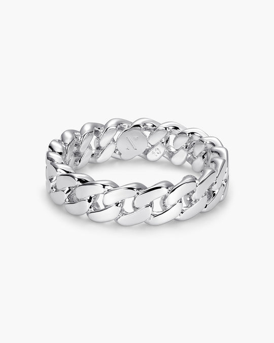 Women's Cuban Link Ring - Silver - Image 1/2