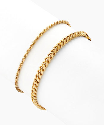 Picture of Cuban + Rope Bracelet Stack