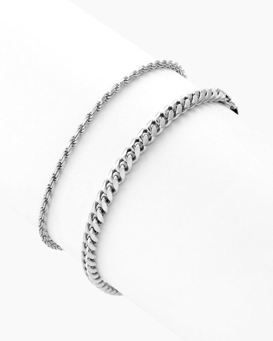 Cuban + Rope Bracelet Stack - Image 1/2