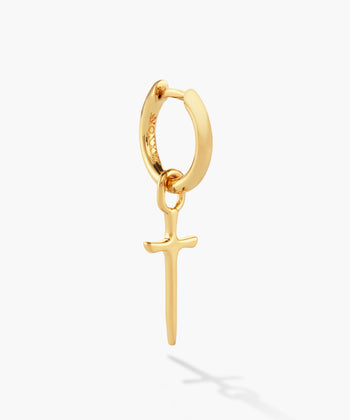 Dagger Cross Earring - Gold