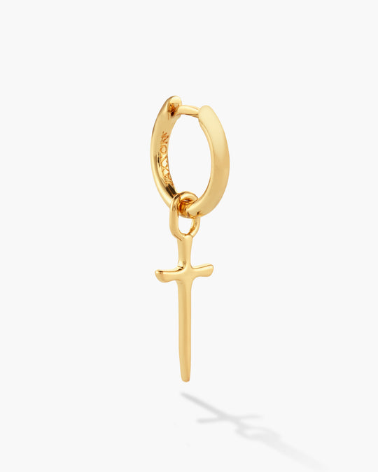 Dagger Cross Earring - Gold - Image 1/2