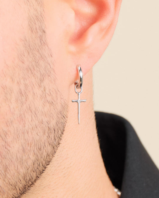 Dagger Cross Earring - Silver - Image 2/2